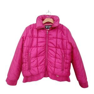 Vintage Fera Puffer Jacket Womens 10 Hot Pink Full Zip Insulated Winter Outdoor